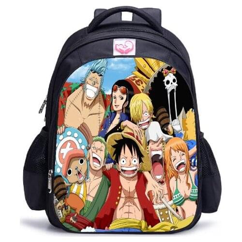 Children Cartoon backpack One Piece Anime Kids Backpack Creative Polyester Primary School Orthopedic Schoolbag Custom Mochila