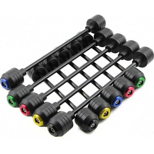 For TRIUMPH DAYTONA 675 2011 2012 2013 2014 Front Rear Wheel Slider Fork Axle Crash Protector Pad Swing Arm Guard POM NEW