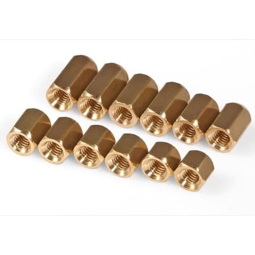Double-Pass Copper Column M3 Flat Copper Column Hollow Copper Column Hexagonal Copper Stud Lsolation Column M3*4-M3*60 20 Pcs