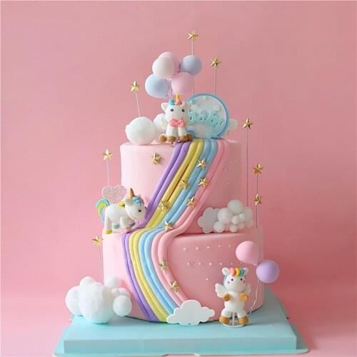 Unicorn Cake Topper Decor Unicorn Brithday Party Decor Boy Girl Baby Shower Decor Unicornio My Little Pony Birthday Favors