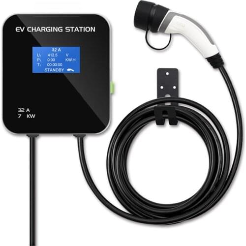 Electric Car Charger Station 7.4 KW 32A EV Charger Type 1 Type 2 Fast EV Charging Wallbox Station