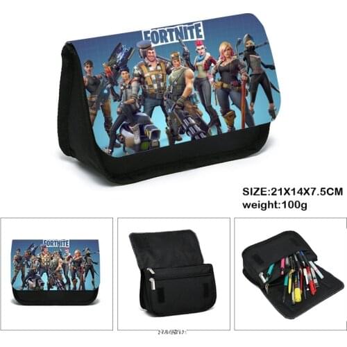 Game Fortnite toy pencil case character printing school bag storage bag boys and girls fashion stationery box student gift