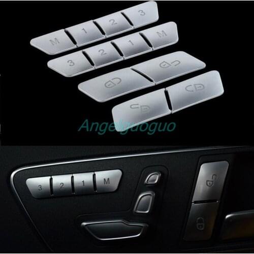 12 pcs Car Door Seats Memory adjustment Push Button Trim Cover sticker for Mercedes-Benz A B E GLK GLE CLA GLA CLS ML GL Class