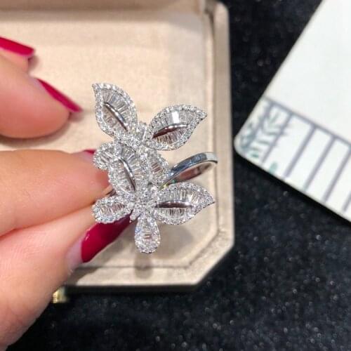 925 Sterling Silver Rings for Women Elegant Butterfly 3ct Arrows Zircon Design Bridal Wedding Engagement Ring Fine Jewelry