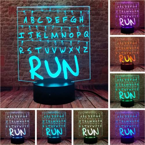 Cool Stranger Things Figure Model 3D Illusion LED Table Nightlight Colorful Change Lamp Flash Toys