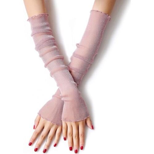 Summer womens thin sunscreen sleeves long breathable and cool elbows driving and riding