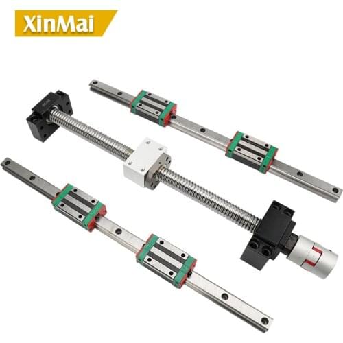 2 pc HGR15 150 -1150 15mm Linear guide +4 HGH15CA hgw15cc SFU1204 ball screw with BKBF10 DSG12H housing +coupler for cnc parts