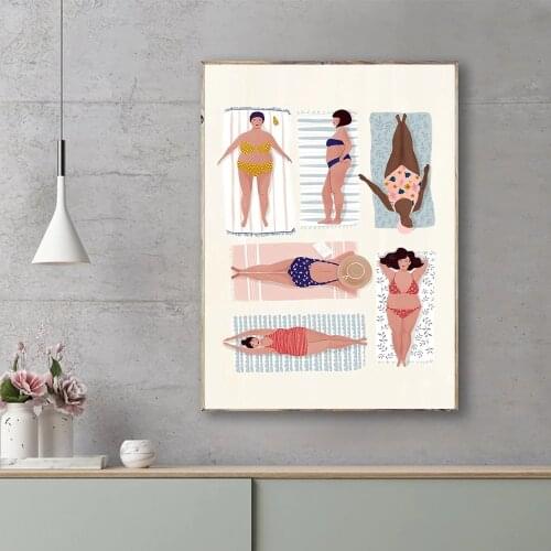 HD Print Modular Beach Goddess Swim Women Body Picture Canvas Painting Poster For Living Room Home Decor Wall Art No Framework