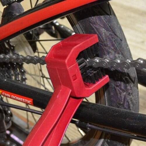 Motorcycle Bicycle Chain Cleaner Bike Chain Freewheel Scrubber Scrub Brush Red Biking Portable Dustproof Cycling Parts