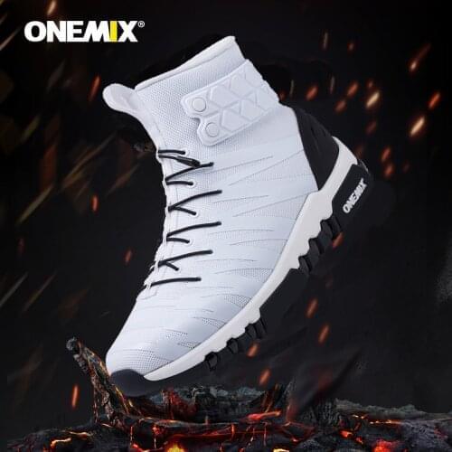 Mens Sports Boots Outdoor Hiking Shoes Air Cushion Non-slip Sneakers High-top Winter Warm Boots Casual Sports Shoes Men Max 46