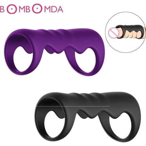 Male Silicone Cock Ring Chastity Cage Penis Massage Erectile Lasting Expander Delay Eaculation Penis Ring Adult Sex Toys for Men