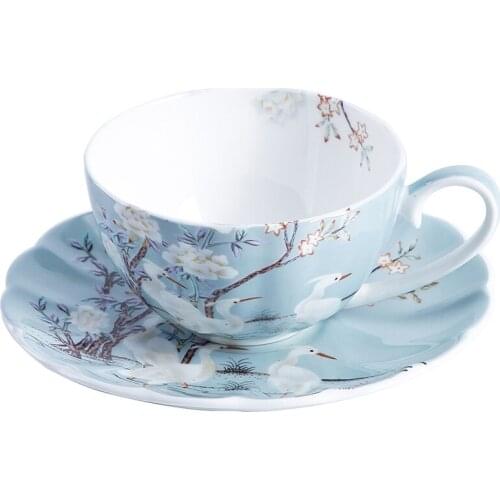 TTOL British Style Coffee Cup Set Bone china Luxury Gift Creativity Tea Cups And Coffee cups Saucer Set Beautiful Ceramic Cups