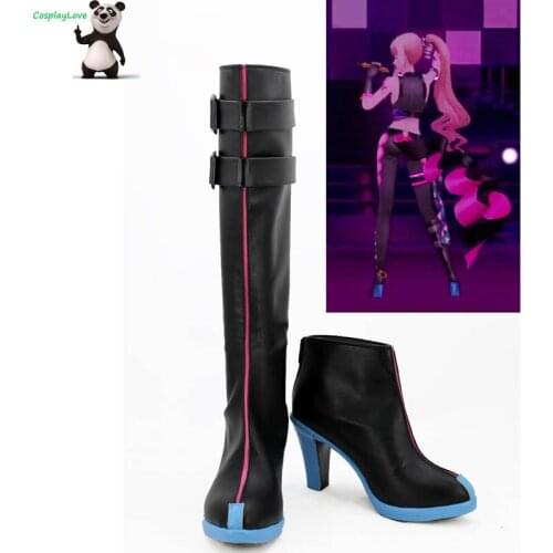 Macross Frontier F Sheryl Nome Black Cosplay Shoes Long Boots High Heel Custom Made CosplayLove