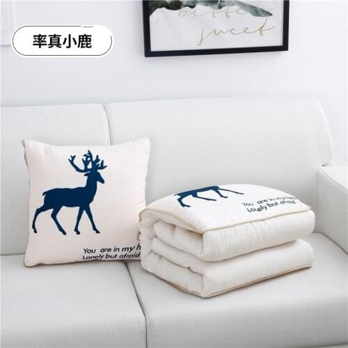 SB cotton cartoon quilt blanket portable foldable square throw pillow home office car air conditioning quilt Cartoon pillow