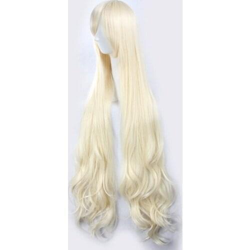 47'' 120cm Wavy Long Light Blonde Kagerou Project Marry Kozakura Mari Heat Resistant Hair Cosplay Costume Wigs + Free Wig Cap