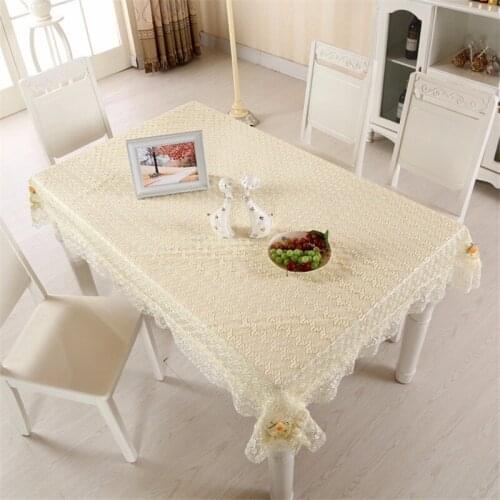 Pastoral Lace Table Cloth Rectangle Square Round Dining Coffee Table Refrigerator Nightstand Dustproof Cover Tablecloth Tapetes
