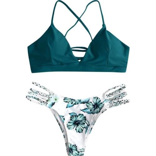 Beach Wear Swim Suit Bathing Womens Bikini Cut Flower Two Piece Swimsuit Pushups Swimwear Beachwear Sexy brazilian bikini set