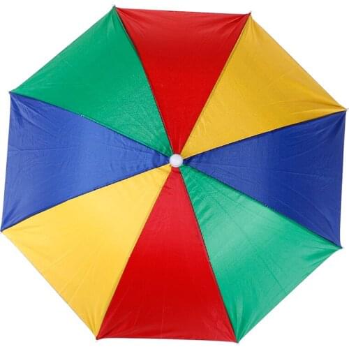 Portable Outdoor Sports 69cm Umbrella Hat Cap Folding Women Men Umbrella Fishing Hiking Golf Beach Headwear Handsfree Umbrella