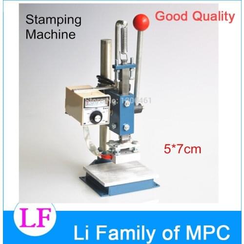 1 Set Manual Hot Foil Stamping Machine Foil Stamper Printer Leather Embossing Machine (5x7cm) 220V