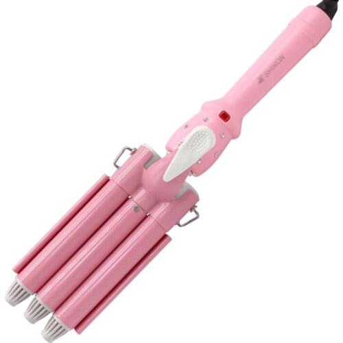 Professional 3 barrels curler wand curler perm styling tool hair styling pliers slats corrugated hair curler electric curle