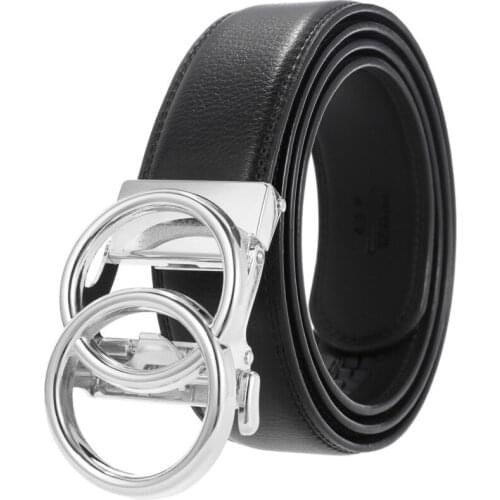 New Famous Brand Belt Men Top Quality Genuine Luxury Leather Belts for Men,Strap Male Metal Automatic Buckle Mens Belts LY136-2