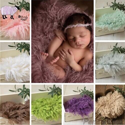 35cm Flokati Wool Blanket Newborn Photography Props Baby Photoshoot Studio Posing Woolen Blanket Infant fotografia Accessories
