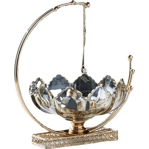 Light Luxury American Glass Fruit Plate Living Room Coffee Table Snack Plate Decorative Dessert Table Decoration Storage Bowl