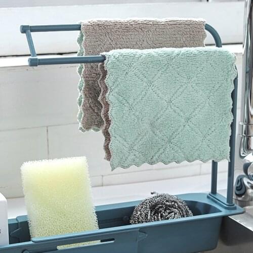 Telescopic Sink Storage Rack Telescopic Sink Rack Holder Expandable Storage Drain Basket Kitchen Household Adjustment Drain