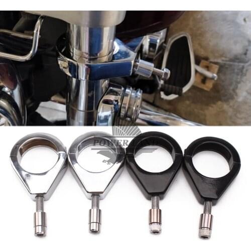 Universal 2pcs Chrome/Black Turn Signal Mount Bracket 49mm Fork Relocation Clamp Indicator Mounting Brackets for Harley