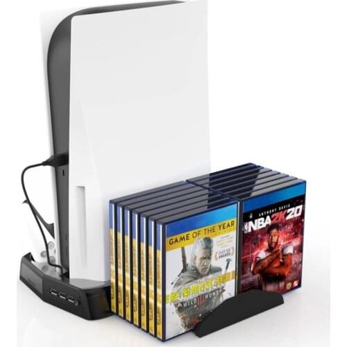 For PS5 Vertical Stand with Cooling Fan Dual Controller Charger Digital Edition for PS5 Gamepad For PS5 Accessories