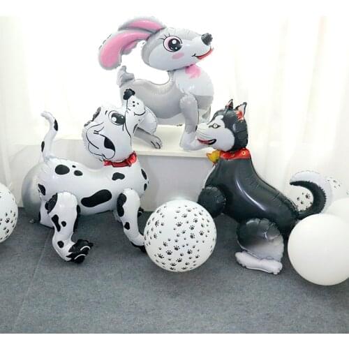 1pc 4D Walking Dog Rabbit Deer Balloons Assemble Animal Pet Husky Foil Helium Globos Birthday Party Decorations Kids Toys