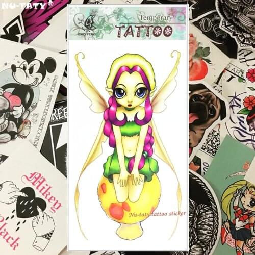 Nu-TATY Butterfly Elf Temporary Tattoo Body Art Flash Tattoo Stickers 17*10cm Waterproof Fake Tatoo Car Styling Sticker
