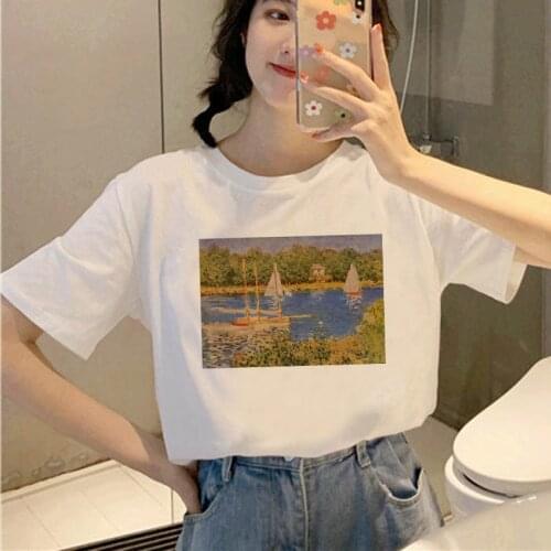 2021 New Summer Women T Shirt Short Sleeve Ladies Clothes White T-Shirt Graphic Tops Casual Female O Neck T Shirts