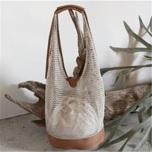 High Quality Hollow Out Women Bucket Bags Vintage Shoulder Bag Crossbody High Capacity Women Messenger Bags Ladies Handbags