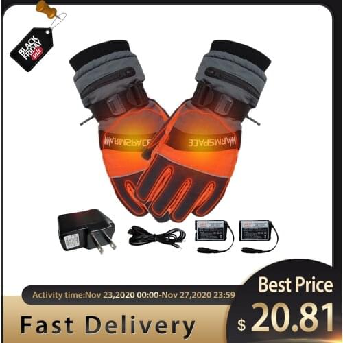 Winter USB Hand Warmer Electric Thermal Gloves Rechargeable Battery Heated Gloves For Motorcycle Bicycle Cycling Ski Unisex