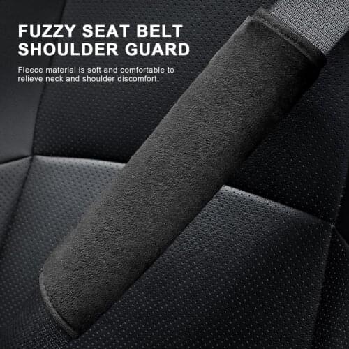 1 Pair Car Seat Belt Shoulder Pad Comfortable Soft Plush Backpack Straps Cover Car Safety Accessories