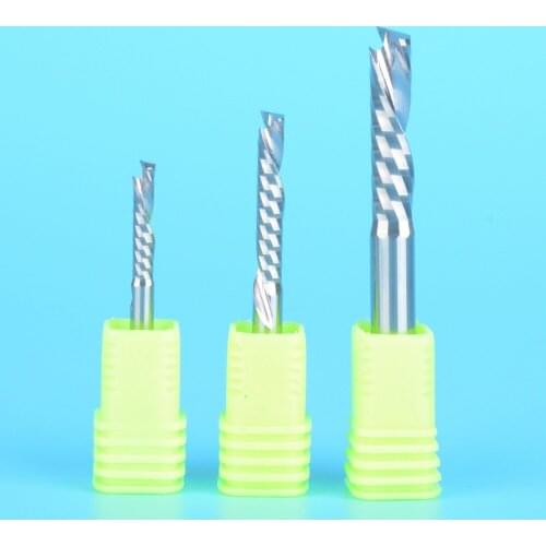 1Pcs 3.175/4/5/6mm AAA UP &DOWN Cut 1 Flute Spiral Carbide Mill Tool Cutters for CNC Router, Wood End Mill Cutter Bits