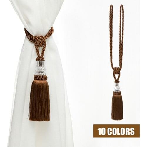 1Pc New Crystal Beaded Tassel Curtain Tieback Decorative Curtain Tie Home Decor Cord for Curtains Buckle Rope Room Accessories