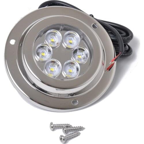 10-30V 316 STAINLESS Marine Yacht Accessories Waterproof MARINE 6 LED WHITE/BLUE UNDERWATER LIGHT BOAT 6*2W HIGH POWER BRIGHT