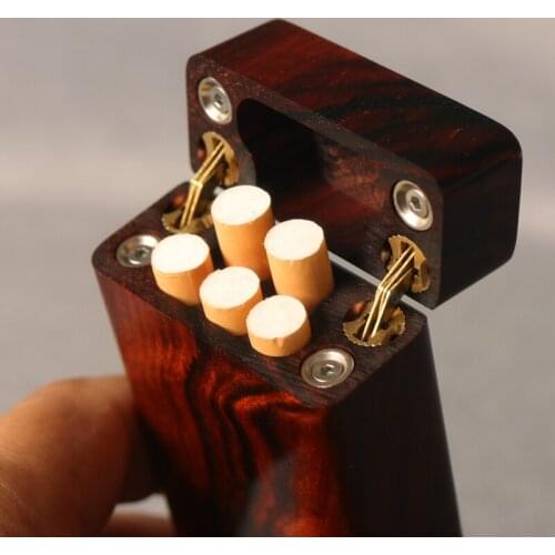 5 Sticks Solid Wood Clamshell Fine Cigarette Case Holder Redwood Smoking Set Portable Storage Pocket Sealed Men Father Gifts