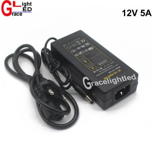 EU 12V 5A AC100V-240V 60W LED power adapter LED light Power Supply Adapter Transformer for Imax LED strip 5050 2835