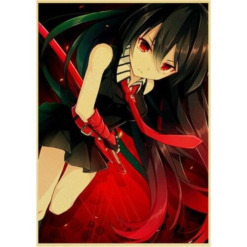 Akame Ga KILL Retro Anime Poster And Prints Japanese Animation TV Figure Home HD Living Room Bedroom Decoration Wall Art Picture
