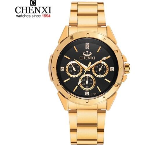 CHENXI Luxury Gold Mens Watches Luxury Quartz Stainless Steel Mens Watches Luxury Men Watches relogio masculino horloge mannen