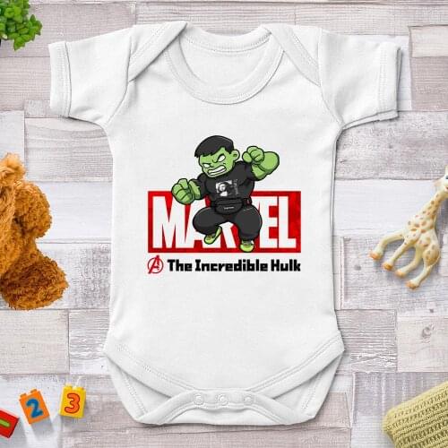 2021 Hero Hulk Baby Boys Clothes Marvel Avengers Girls Clothing Bodysuits Baby Girls Clothes 0-24M Newborn Roupas De Bebe