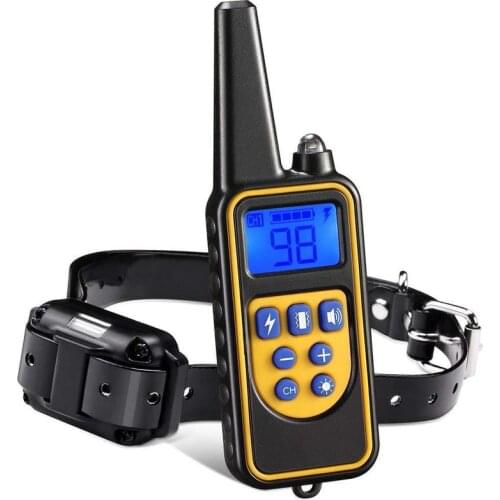 800m Electric Dog Training Collar Pet Remote Control Waterproof Rechargeable with LCD Display for All Size Shock Vibration Sound