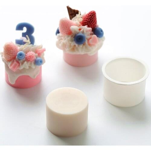Cake Base Candle Mold Decorative Shape Wax Scented Candle DIY Material Gypsum Mold 3d Silicone Candle Molds