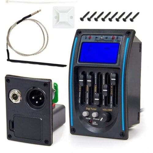 Hot 5 Band EQ Equalizer Pickup, Acoustic Guitar Preamplifier Tuner with LCD Tuner and Volume Control LC-5