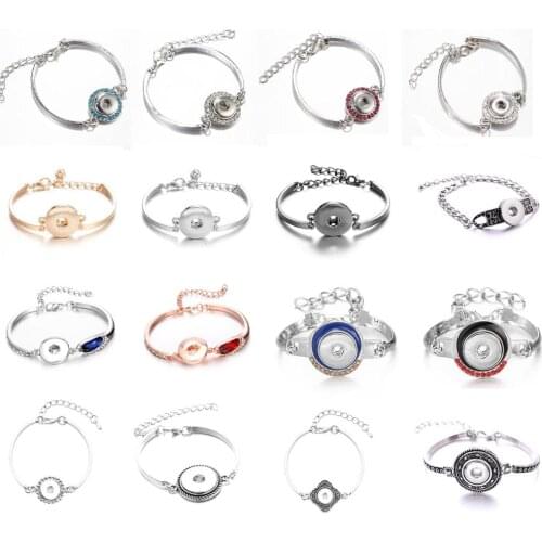Hot Snap Jewelry Interchangeable Snap Bracelets for 12mm 18mm Snaps Button Jewelry Womens Bracelet with Charms