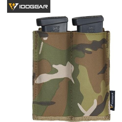 IDOGEAR Tactical Double Pistol Open Top Mag Pouch 9mm Fast Draw MOLLE Mag Carrier Carrier 3572