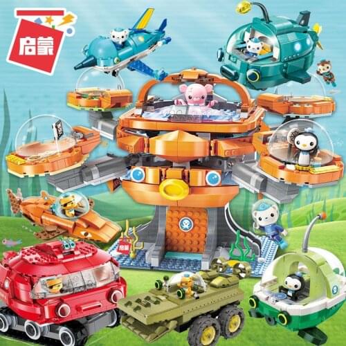 Octonauts Building Block Octo-Pod Octopod Playset & Barnacles kwazii peso Inkling 698pcs Educational Bricks Toy For BoY